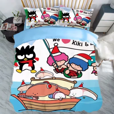 Cartoon BadBadtz maru four piece anime Japanese style children s bedding bedding quilt cover printing three 5 - Badtz-Maru Shop