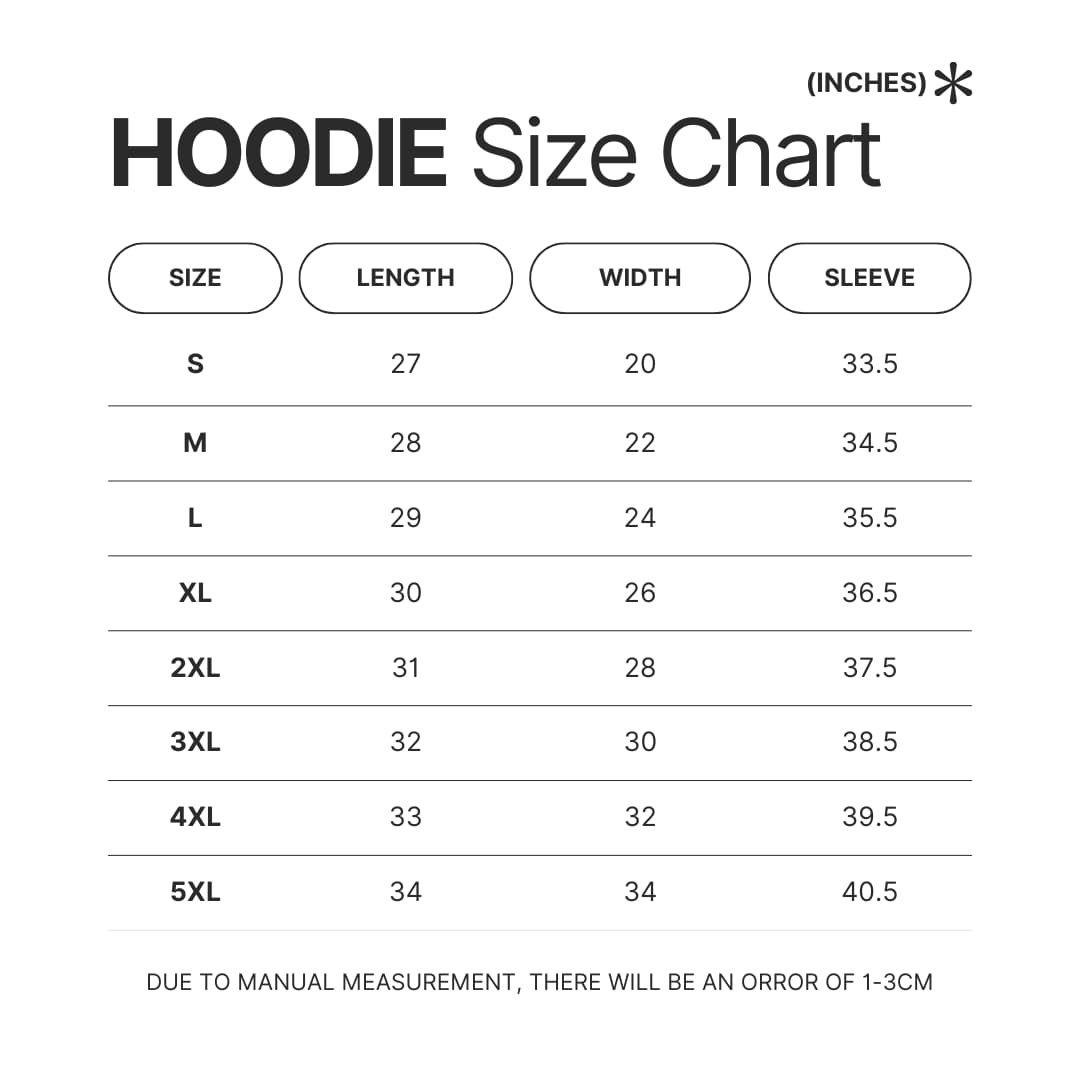 Hoodie Size Chart - Badtz-Maru Shop