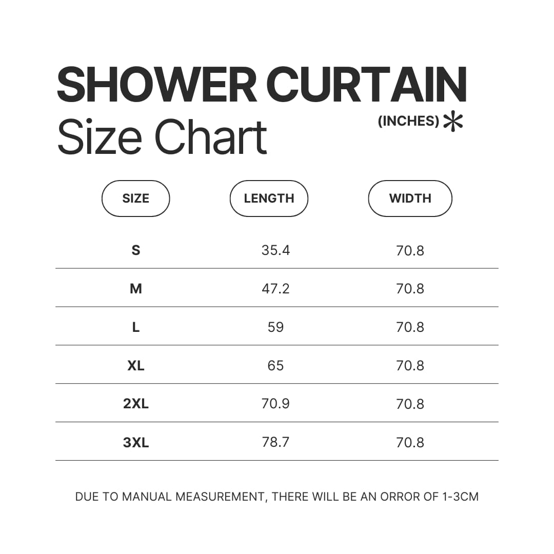 Shower Curtain Size Chart - Badtz-Maru Shop