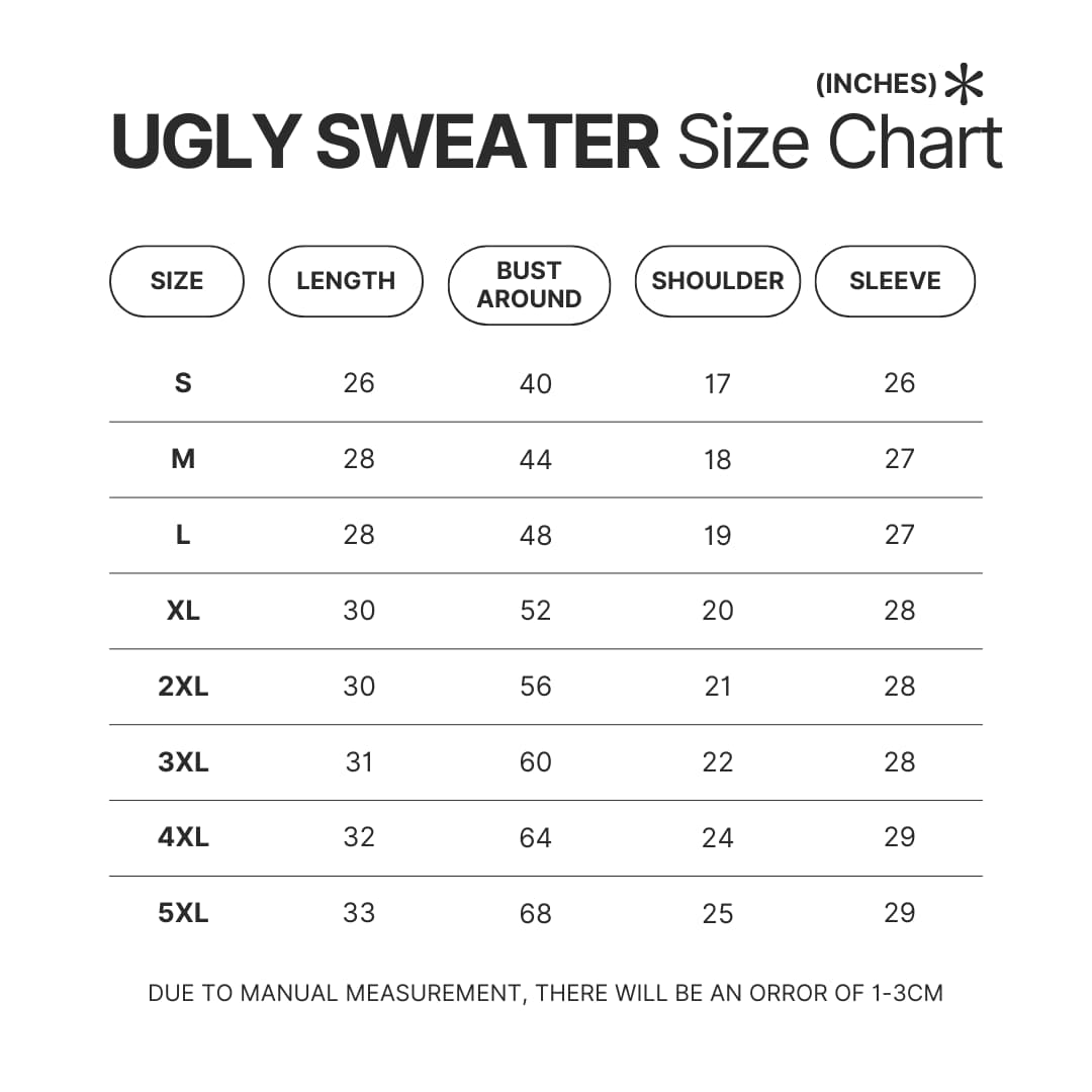 Ugly Sweater Size Chart - Badtz-Maru Shop